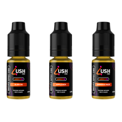Lush CBD E-Liquid 10ml – Terpene Infused Broad Spectrum CBD Vape Juice
