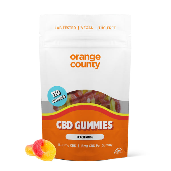 Orange County CBD Peach Rings Gummies – Large Tub
