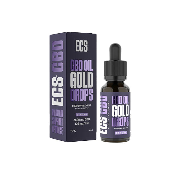 Gold Drops CBD Oil 3600mg 12% ECS CBD Oil 30ml
