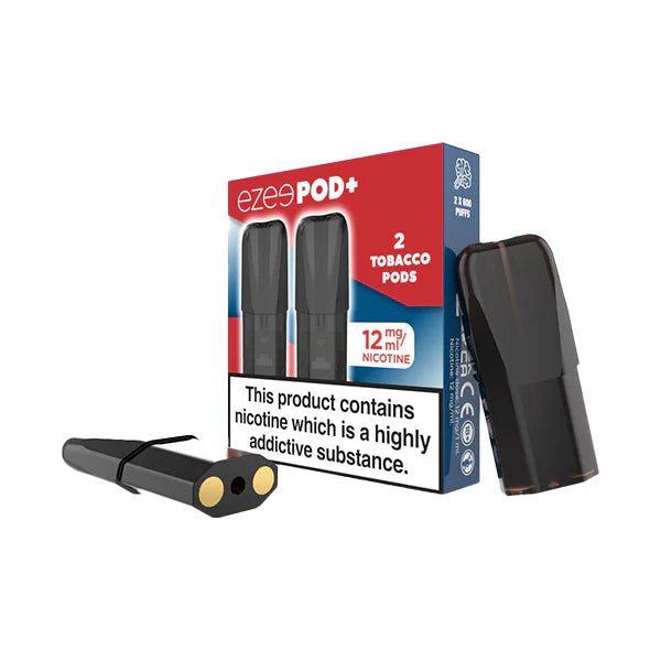 12mg Ezee POD+ Tobacco Replacement Prefilled Pods 2ml 1200 Puffs - 2 Pcs