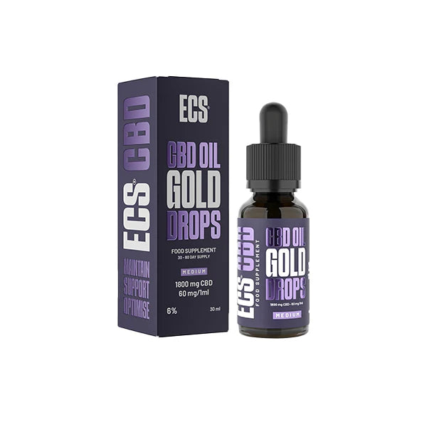Gold Drops CBD Oil 1800mg 6% ECS CBD Oil 30ml