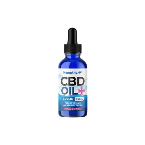 Hempthy 500mg CBD Oil Full Spectrum Food Supplement Mixed Berries - 30ml