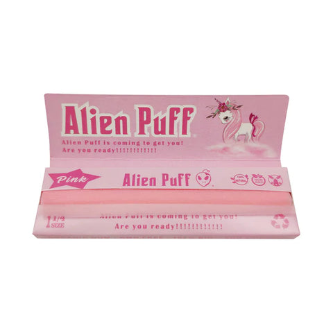 50 Alien Puff 1 1/4 Size Pink Rolling Papers ( HP2102AP )