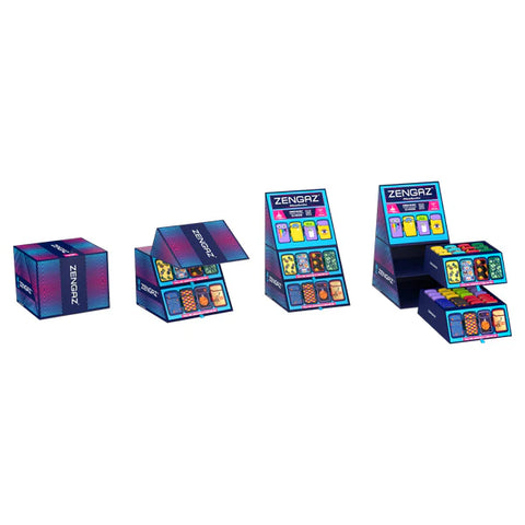 Zengaz Cube ZL-12 Royal Jet (EU-S3) - Jet Flame Lighters Bundle + 48 Lighters with Cube display stand