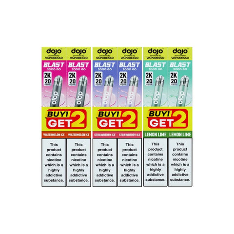 20mg Vaporesso Dojo Blast 2000 Go Transparent Prefilled Pod Vape Kit Bundle