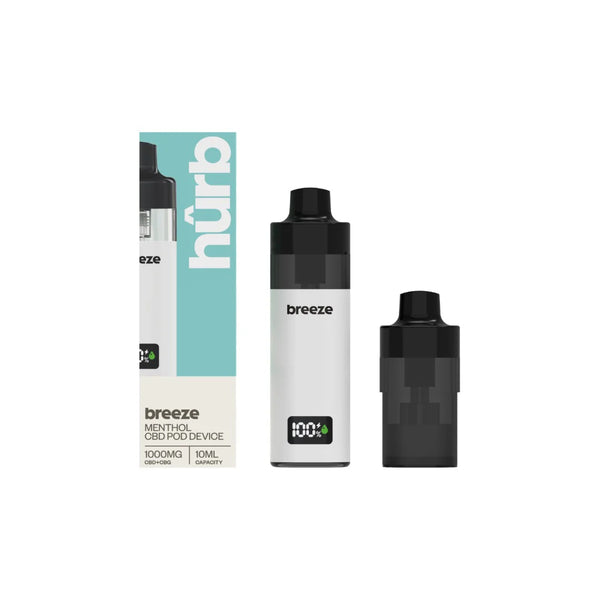 Hurb Breeze CBD 500mg + 500mg CBG Prefilled Pod 10ml + Pod Vape Device