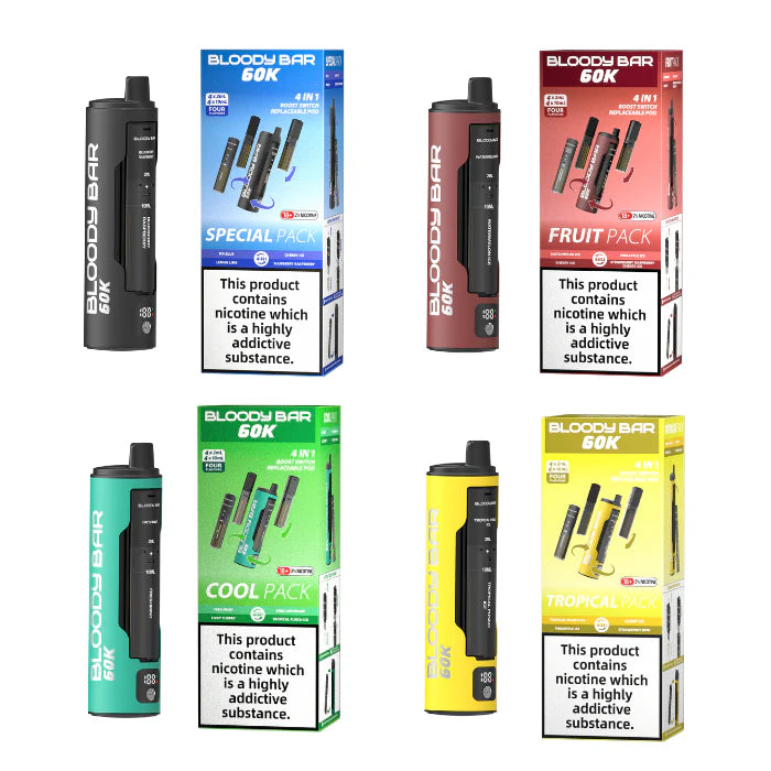 20mg Bloody Bar 60K 4 in 1 Prefilled Pod Vape Kit 60000 Puffs - 1 Pc