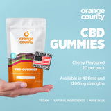 Orange County CBD Gummy Cherries 20 Pack - Small Tub