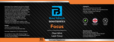 Boostropics Focus Nootropic Supplements 90 Capsules