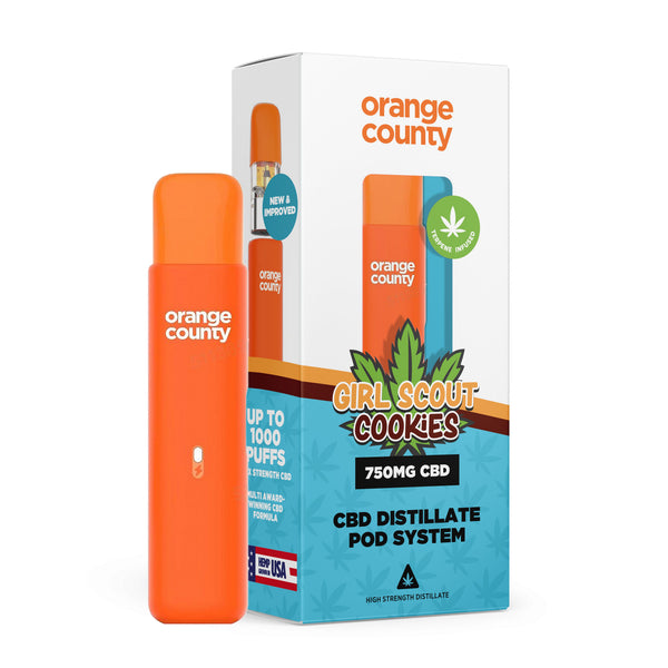 Orange County CBD Girl Scout Cookies 1ml Rechargeable Vape Pen 750mg | Broad Spectrum THC-Free