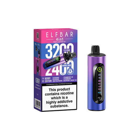 20mg Elf Bar 4 in 1 Pod Vape Kit 3200 Puffs