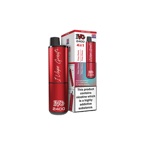 20mg IVG 2400 4 in 1 Pod Rechargeable Vape Kit 2400 Puffs (2 FOR £17.98)