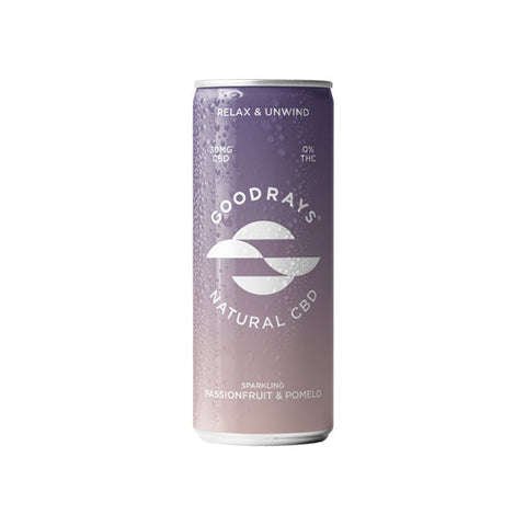 12 x Goodrays 30mg CBD Passionfruit & Pomelo Seltzer 250ml