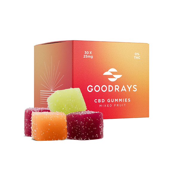 Goodrays 750mg CBD Mixed Fruit Gummies - 30 Pieces