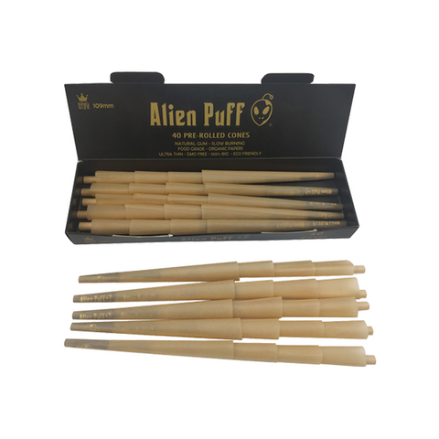 40 Alien Puff Black & Gold 1/4 Size Pre-Rolled 84mm Cones ( HP137 )