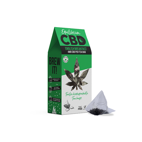 Equilibrium CBD 48mg Full Spectrum English Breakfast Tea Bags Box of 12