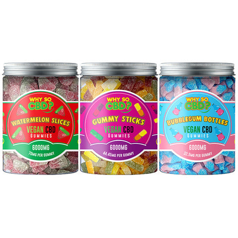 Why So CBD? 6000mg Broad Spectrum CBD Large Vegan Gummies