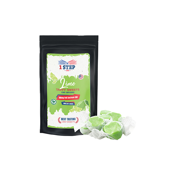 1 Step CBD 100mg Lime Taffy Grab Bag - 60g