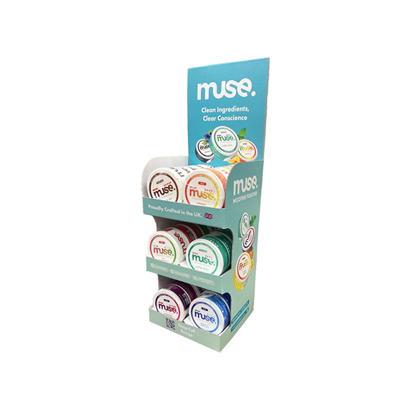 12mg Muse Nicotine Pouches CDU Bundle 30 Units + Free Stand