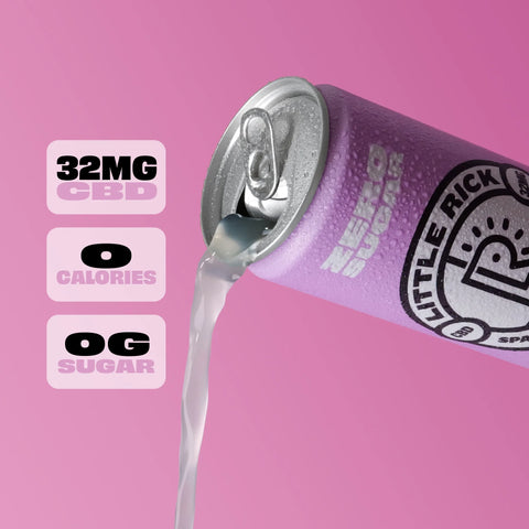 Little Rick Raspberry Coconut CBD Sparkling Drink