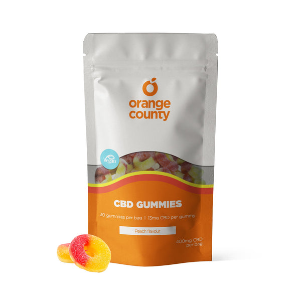 Orange county Gummy Peach Rings (Small Tub)