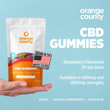 Orange county CBD Gummy Strawberries (Small Tub)