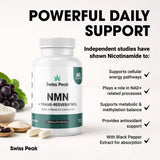 Nicotinamide Capsules with Trans-Resveratrol Vitamin B3 Supplement for Cellular Energy & Metabolism Support