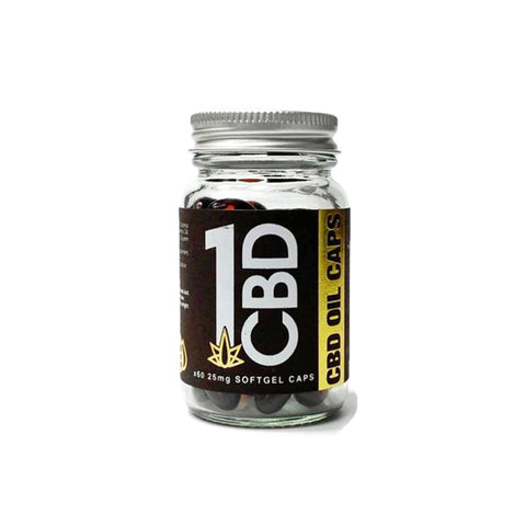 1CBD Soft Gel Capsules 25mg CBD 60 Capsules