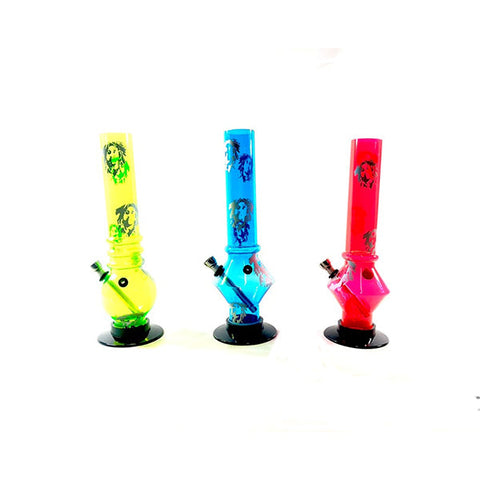 6 x Small Bob Marley Printed Acrylic Bong - FMP Bob