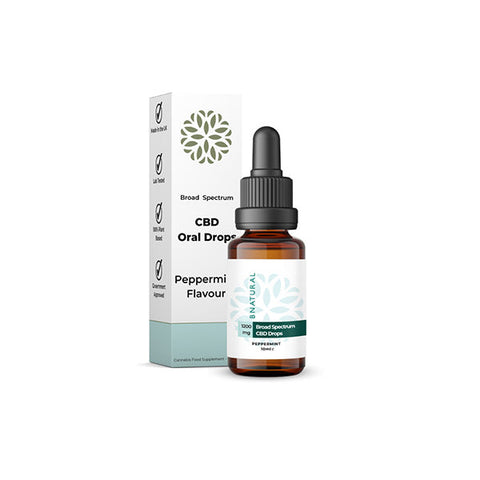 Bnatural 1200mg Broad Spectrum CBD Peppermint Oral Drops - 10ml